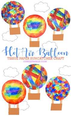 paper suncatcher craft for kids to make their own hot air balloons in the sky