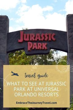 the entrance to an amusement park with text that reads, travel guide what to see at universal