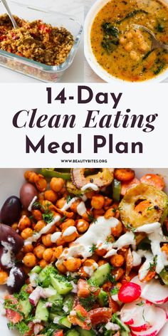 14-day clean eating meal plan for beginners with nourishing healthy recipes and a grocery list to help you start eating healthy! This meal plan includes easy clean eating recipes for breakfast, lunch, dinner and snacks as well as meal prep tips to help you get started! Superfoods Aesthetic, Clean Meal Plan, Daniel Fast Meal Plan, Clean Eating Meal Plans, Food Prep Ideas, Start Eating Healthy, Cheap Clean Eating, Meal Plan For Beginners