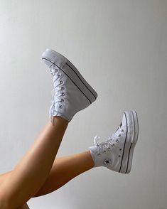 Converse 2020, Converse Haute, Sepatu Air Jordan, Converse Platform, Platform Converse, Fresh Shoes, White Converse