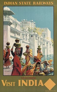 India Udaipur, Paris Travel Poster, Udaipur India, Chicago Print, Indian Railways, Paris Poster, Railway Posters