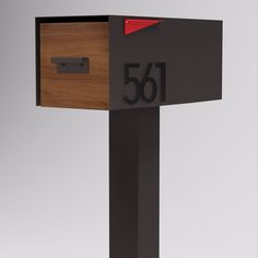 Malone Post Mount Mailbox | Modern Aspect Modern Mailbox Post, Mid Century Modern Mailbox, Address Signs For Yard, Custom Mailbox, Front Door Hardware, Custom Mailboxes, Mailbox Posts, Modern Mailbox, Mailbox Post