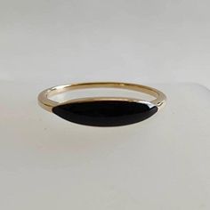 ITEM DESCRIPTION: The Ring is made from Solid 14K Yellow Gold with enamel. Enamel : Black Enamel weight: 0.20 carats Gold purity: 14K (58.33% approx.) Gold weight: 1.40 grams  Gross weight : 1.44 grams The Gold purity is guaranteed and it comes with authentic 14K gold hallmark. Since these Rings are handmade, they are Nickel/Lead FREE.  CUSTOMISATION: --> Enamel color customization is available and the main color can be substituted with a color of your choice. CUSTOMER SUPPORT: We are available Modern Enamel Rings For Formal Occasions, Sleek Ring Jewelry Gift, Sleek Ring Jewelry For Gift, Modern Black Enamel Ring Jewelry, Modern Black Enamel Ring, Elegant Open Enamel Ring, Modern Black Enamel Open Ring Jewelry, Modern Black Enamel Open Ring, Fine Jewelry Black Enamel Round Ring