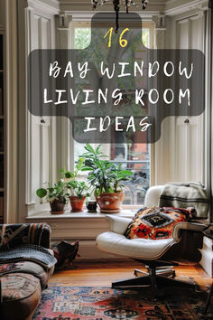 a living room filled with lots of furniture and plants in the window sill area