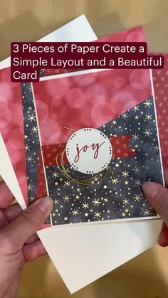 three pieces of paper create a simple layout and a beautiful card