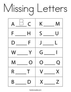 the missing letters worksheet for kids to practice their handwriting and writing skills with