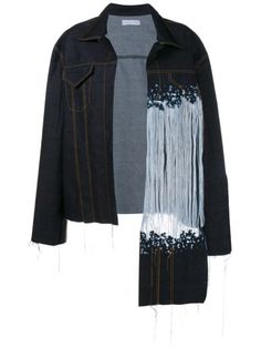 Faustine Steinmetz Fringe Jean Jacket, Faustine Steinmetz, Denim Inspiration, All Jeans, Women Fashion Edgy, Open Front Jacket, Blue Jean Jacket, Fringe Jacket