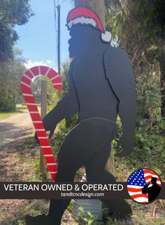 7 Foot Tall Holiday Santa Bigfoot Yard Art Christmas Yard Signs, Wall Tree, Art Silhouette, Tree Farm, Tree Farms, Cnc Router, Yard Signs, Precision Cut, Jingle Bells