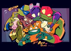 an image of some cartoon characters in the style of video game character art, with text that reads super slug