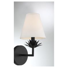 This 1-light wall sconce features a simple sleek look with an angled arm and a floral bobeche beneath a white linen shade for a touch of organic beauty. The finish adds a dose of glamour with a rustic edge. This sconce looks great when used solo or in groupings! Max 60-watt bulb, candelabra size C11 bulb recommended. LED bulb compatible. Damp area rated. Joss & Main Finish: Black | Joss & Main Idalia 1 - Light Dimmable Armed Sconce in Black | Size 12'' H X 6'' W X 7.5'' D Door Prop, Pivot Doors, Savoy House, Wac Lighting, Modern Forms, Single Doors, Mid Century Modern Style, Linen Shades, Light Wall