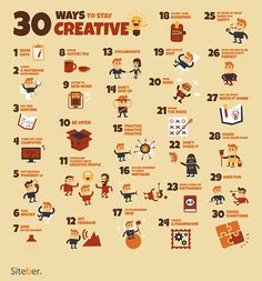 the 30 ways to stay creative info graphic by steve schleier, via flickon com