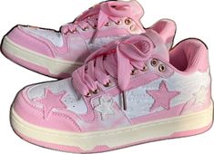 Kawaii Platform Shoes, Y2k Sneakers, Pastel Sneakers, Star Y2k, Aesthetic Sneakers, Star Child, Artsy Outfit, Block Sandals, Pink Star