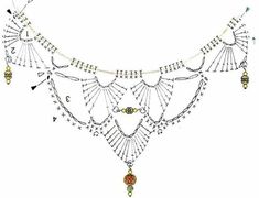 a drawing of a necklace with beads on it