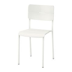 a white plastic chair against a white background