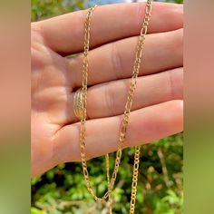 Material: 14k Gold Filled Metal Purity: 14k Length: 14”, 16”, 18” And 20” Inches Gender: Unisex Age Group: All Ages Clasp Type: Lobster Claw Package Includes: 1 Chain Condition: 100% Brand New Mens Figaro Chain, Figaro Chain Men, Strawberry Necklace, Western Necklaces, Figaro Chain Necklace, Engraved Pendant, Golden Necklace, Wood Bead Necklace, Vintage Jewelry Necklace