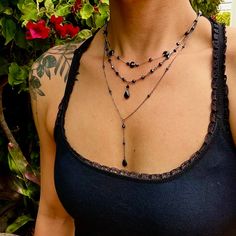 Black Onyx Long Drop Necklace on Delicate Gunmetal Silver or - Etsy Long Drop Necklace, Wedding Boards, Piercings Jewelry, Dope Jewelry, Funky Jewelry, Jewelry Lookbook, Gunmetal Grey, Black Jewelry, Wedding Necklaces