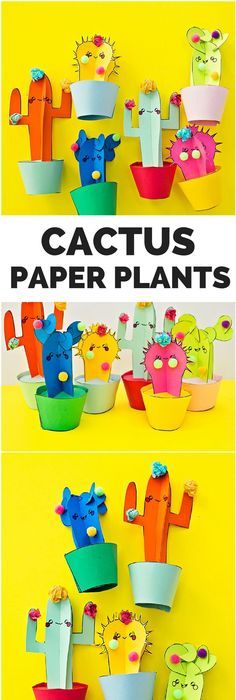 cactus paper plant craft for kids to make