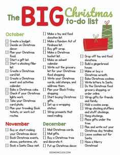 the big christmas to do list