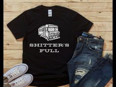 "FREE SHIPPING! Get ready for this holiday season with this hilarious Christmas Vacation inspired \"Shitter's Full Shirt!\"  Very comfortable and soft Tshirt with excellent quality print. All shirts are Unisex.  Great shirt to wear on a daily basis or show off to your friends and family! -Solid colors are 100% ring-spun cotton -Dark Heather Grey is 65% polyester, 35% cotton -Pre-shrunk for extra durability -Shoulder-to-shoulder taping -Regular Fit Please review the Sizing Chart to ensure you get the perfect fit.  Thank you for your support and for shopping with me!" Christmas Vacation Shirt, Christmas Vacation Shirts, Clark Griswold, Christmas Tops, Christmas Vacation, T Shirt Funny, Funny Christmas, Christmas Humor, Heather Grey