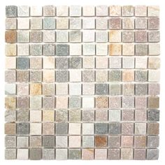 a white and grey mosaic tile wall