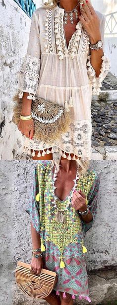 Casual Mini Dresses, Bohemia style and fashion trending, shop now! #bohemia #style #mini #dress Boho Fashion Spring, Black And White Outfit, Summer Shift Dress, Boho Mode, Bohemian Style Dresses, Bohemia Style, Boho Chic Dress, Mini Dress Fashion