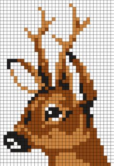 a cross stitch pattern of a deer's head