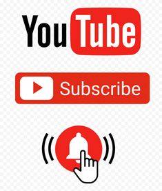 the youtube and sub logo are shown in two different colors, with one pointing up