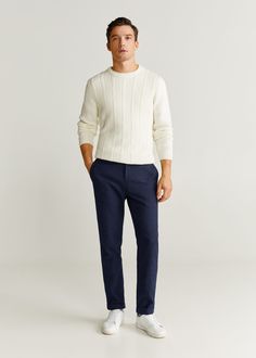 Blue Pants Men Outfit, Blue Chinos Men, Chinos Men Outfit, Blue Pants Outfit, White Shoes Outfit, Navy Pants Men, Blue Pants Men