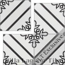 four black and white tile designs with the words julia lagoon time on it's side