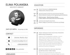 a professional resume template with an image on the front and back side, in black and white