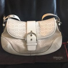 Cream Color Authentic Coach Bag. New, Never Used. Comes With Dust Bag White Satchel Hobo Bag For Formal Occasions, White Hobo Bag For Formal Occasions, Classic White Hobo Bag For Formal Occasions, Formal White Hobo Bag Shaped As A Satchel, White Formal Hobo Bag, Designer Coach Shoulder Bag For Errands, Elegant Hobo Bag With Silver-tone Hardware For Errands, Elegant Shoulder Bag With Silver-tone Hardware For Errands, Designer Coach Clutch Shoulder Bag