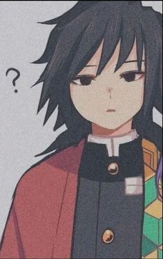 an anime character with black hair wearing a red coat