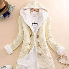 Warm Winter Sweater Coat For Cold Weather, Warm Winter Sweater Coat, Winter White Long Outerwear For Winter, Winter White Long Outerwear, Long Winter White Outerwear, Cozy Long Winter Outerwear, Winter White Long Coat, Warm Wool Sweater Coat For Winter, White Wool Sweater Coat For Winter