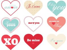 heart shaped stickers that say i love you