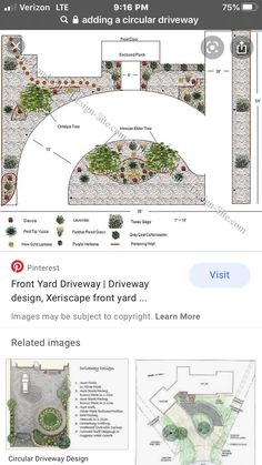 the garden design is displayed on an iphone screen, and it appears to be in google search