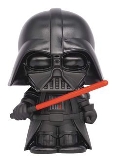 a star wars darth vader figurine with a red light saber in it's hand