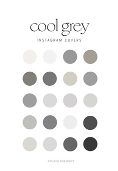 the book cover for cool grey instagram covers by studio fremont, featuring black and white circles