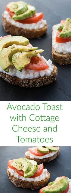 avocado toast with cottage cheese and tomatoes