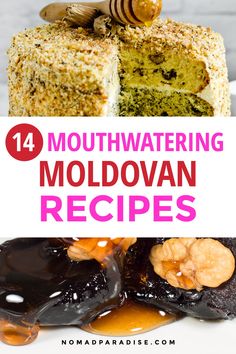 a plate with some cake on it and the words moultwatering moldovan recipes