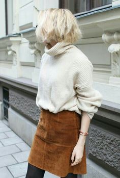 Brown Skirt, Looks Street Style, Skirt Mini, Suede Skirt, 70s Fashion, Fashion Street, Moda Fashion, Look Fashion