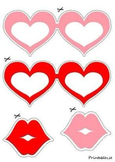 the cut out hearts are shown with different shapes and sizes to make them look like they have