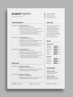 a professional resume template with no work experience on the front and back cover, in white