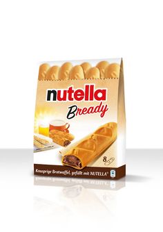 a bag of nutella bready on a white surface