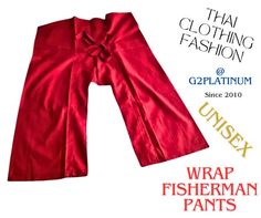 Wrap Trousers, Thai Clothes, Wear Red, Pants Loose, Cotton Clothing, Thai Style