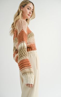 Stay chic and cozy this season with our Butter Pecan Chunky Sweater. This luxe, chunky knit sweater features beautiful detailing and is the perfect color for fall. With a cropped length, it accentuates your curves in all the right ways. Whether paired with denim and boots or dressed up with trousers or a maxi skirt, this sweater is the perfect addition to your fall wardrobe! Relaxed fit Cropped length to sit at your pant waist, highlighting your curves in all the right ways Thick luxe chunky kni Formal Dress Shops, Chunky Knit Sweater, Butter Pecan, Chunky Knits Sweater, Chunky Sweater, New Tops, Jacket Sale, Knitting Designs, Chunky Knit