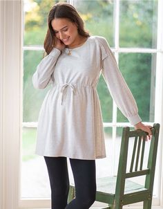 Cute, comfy & so easy to wear, our Grey Marl Sweatshirt Maternity & Nursing Tunic is an everyday essential - perfect for growing bumps. Maternity Work Wear, Maternity Shirt Dress, Black Crochet Top, Breastfeeding Dress, Maternity Black Dress, Tu Clothing, Maternity Nursing Dress, Maternity Midi Dress, Clothes Sewing