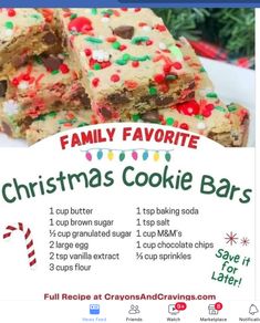 christmas cookie bars are stacked on top of each other