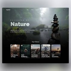 the website for nature is displayed on a tabletop with multiple photos and text options