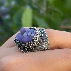 Handmade silver ring with natural grape agate. This stone is also known as grape chalcedony. A unique ring with beautiful purple agate stone. Unusual design ring from the Shahinian family. Made in Armenia. If you are fond of unusual and unique design jewelry, this ring can be a great idea. ⦿We can also make matching earrings, pendants, and bracelets. For more details, just write to me. All our jewelry is crafted with great attention to detail! We strive to provide you with the best quality, modern design, and perfect look!! All our jewelry is made of high-quality sterling silver and is stamped with a 925 stamp ◦* ◦* ◦* ◦* ◦* ◦* ◦* ◦* ◦* ◦* ◦* ◦* 【FULL DETAILS】 ► Gemstone: Grape agate ► RING size: all sizes are available (choose from the option) ► Weight: approx. 17 gr More from us For more Grape Agate Ring, Granulation Ring, Grape Agate Jewelry, Bubble Ring, Chalcedony Ring, Unusual Rings, Purple Agate, Textured Ring, Unusual Jewelry