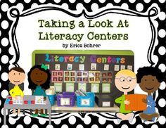 a black and white polka dot background with the words taking a look at library centers